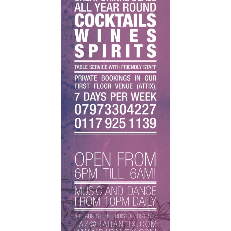 Bar Antix Park Street Bristol Blog Promotion